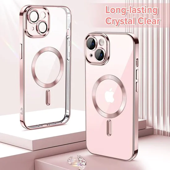 Калъф за iPhone 13 - Luxury Crystal MagSafe - Розов