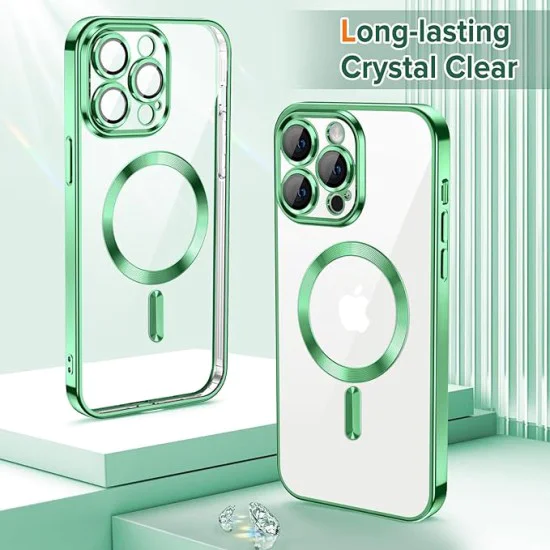 Калъф за iPhone 12 Pro - Luxury Crystal MagSafe - Light Green