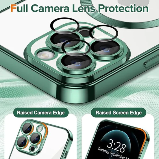Калъф за iPhone 12 Pro - Luxury Crystal MagSafe - Deep Green