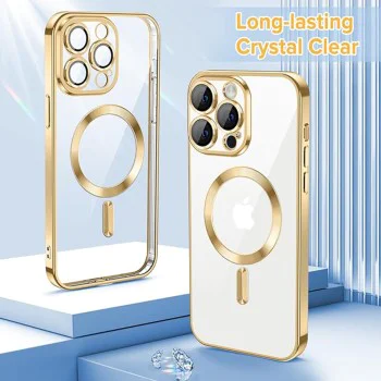 Калъф за iPhone 12 Pro - Luxury Crystal MagSafe - Златен
