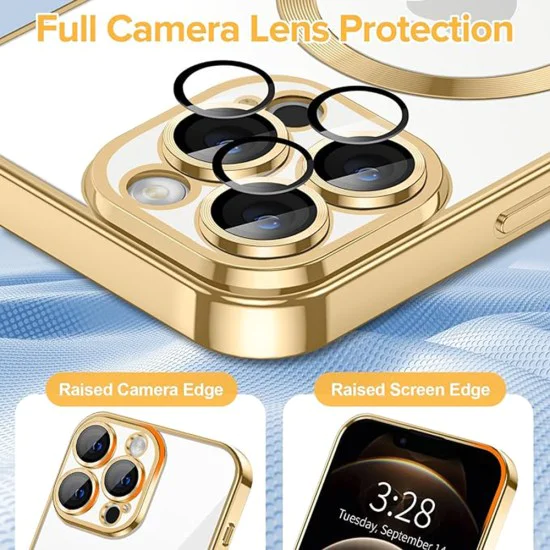 Калъф за iPhone 12 Pro - Luxury Crystal MagSafe - Златен