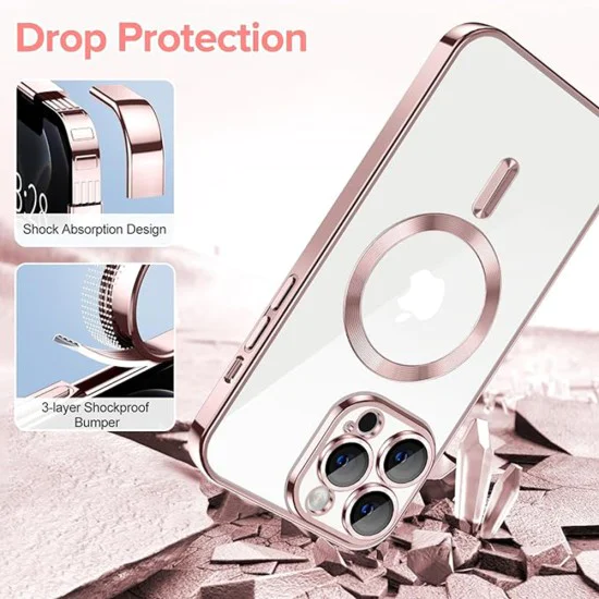 Калъф за iPhone 12 Pro - Luxury Crystal MagSafe - Розов