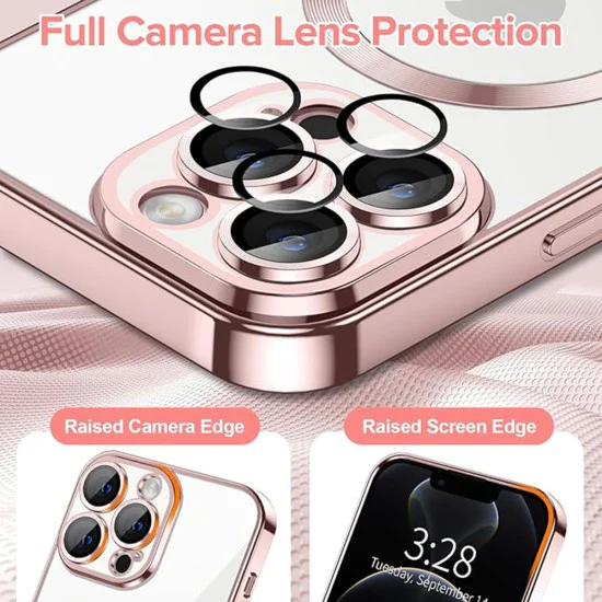 Калъф за iPhone 12 Pro - Luxury Crystal MagSafe - Розов