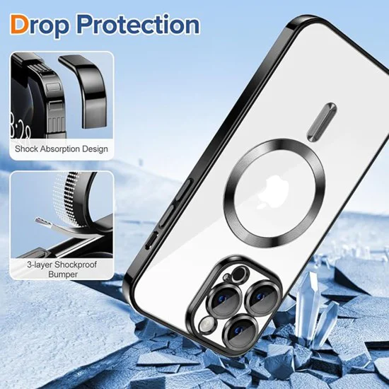 Калъф за iPhone 12 Pro - Luxury Crystal MagSafe - черен