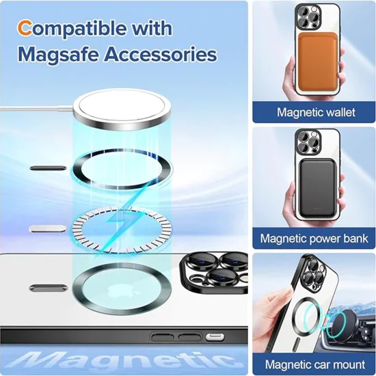 Калъф за iPhone 12 Pro - Luxury Crystal MagSafe - черен