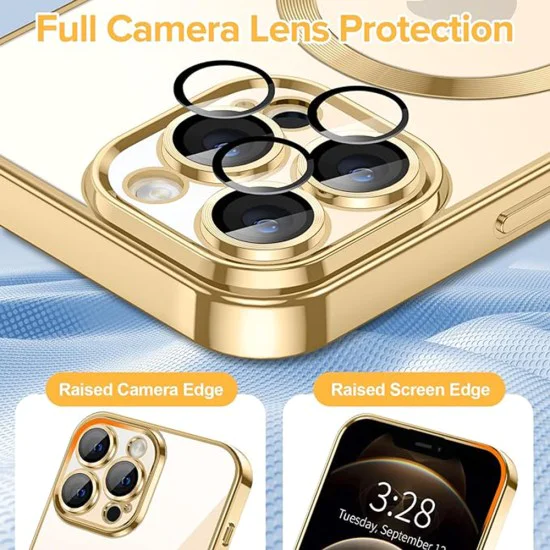 Калъф за iPhone 12 Pro Max - Luxury Crystal MagSafe - Златен