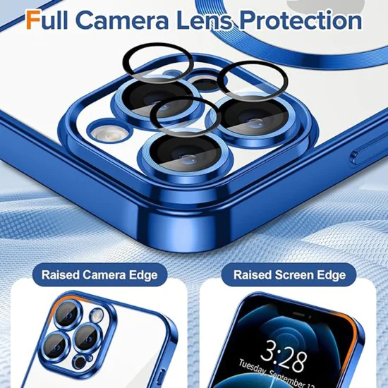 Калъф за iPhone 12 Pro Max - Luxury Crystal MagSafe - Deep Blue