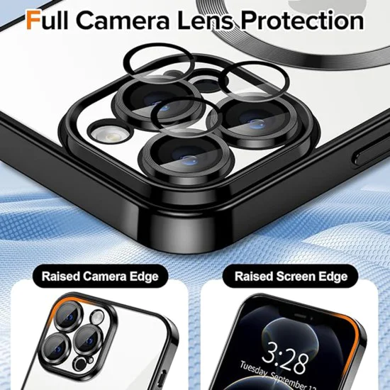 Калъф за iPhone 12 Pro Max - Luxury Crystal MagSafe - Черен