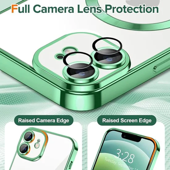 Калъф за iPhone 12 - Luxury Crystal MagSafe - Light Green