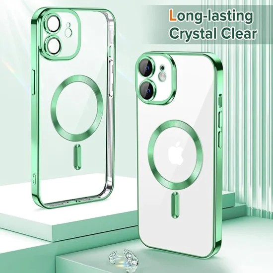 Калъф за iPhone 12 - Luxury Crystal MagSafe - Light Green
