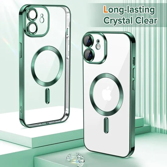 Калъф за iPhone 12 - Luxury Crystal MagSafe - Deep Green