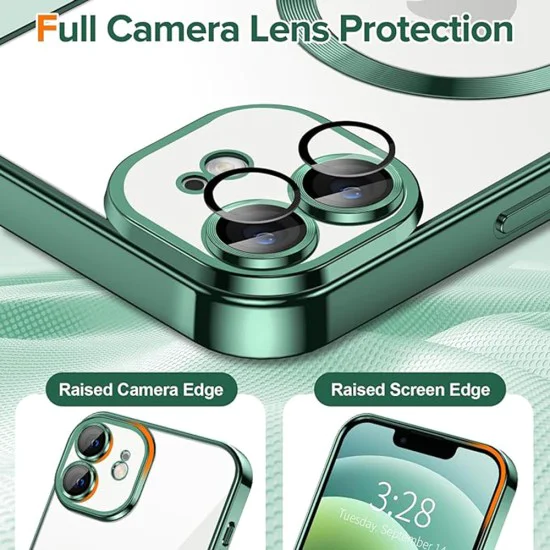 Калъф за iPhone 12 - Luxury Crystal MagSafe - Deep Green