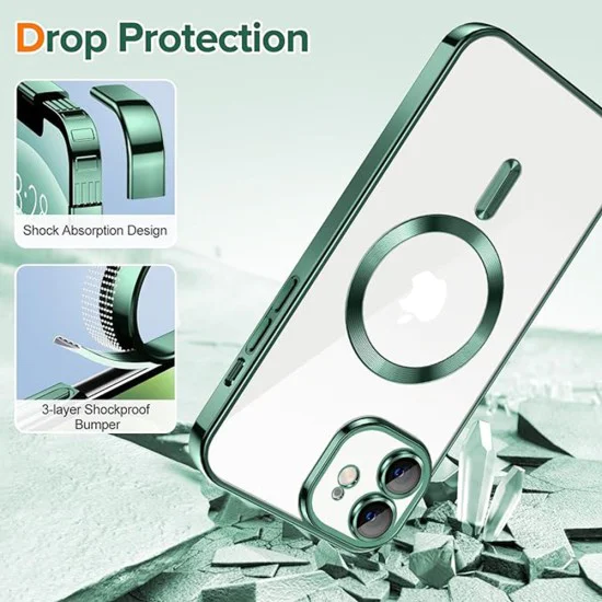 Калъф за iPhone 12 - Luxury Crystal MagSafe - Deep Green