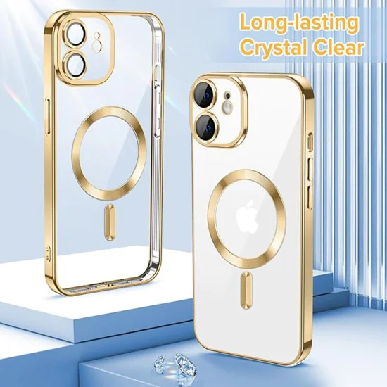 Калъф за iPhone 12 - Luxury Crystal MagSafe - Златен