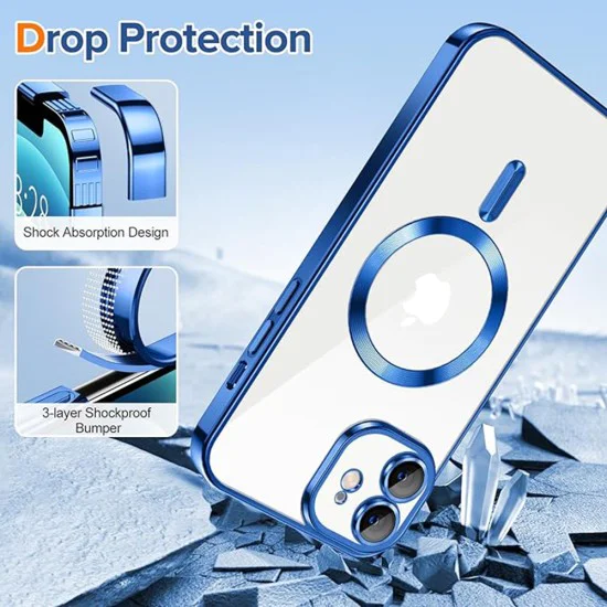 Калъф за iPhone 12 - Luxury Crystal MagSafe - Deep Blue