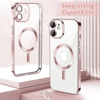 Калъф за iPhone 12 - Luxury Crystal MagSafe - Розов