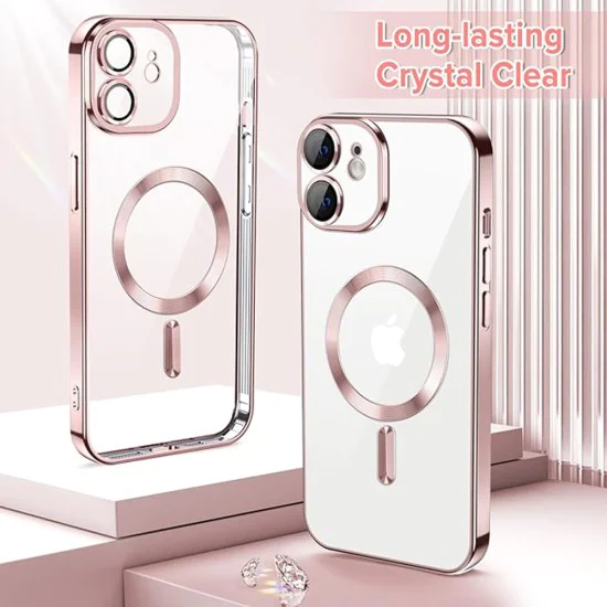 Калъф за iPhone 12 - Luxury Crystal MagSafe - Розов