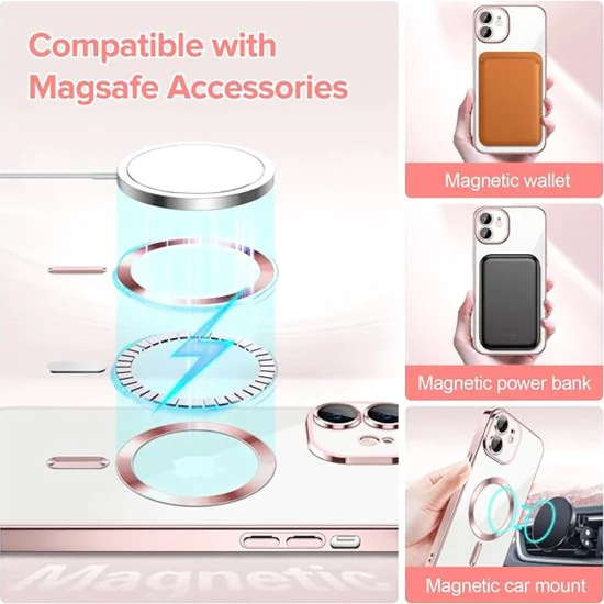 Калъф за iPhone 12 - Luxury Crystal MagSafe - Розов