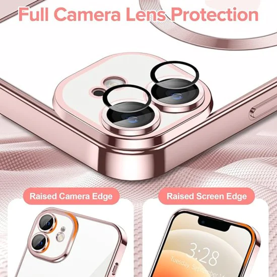 Калъф за iPhone 12 - Luxury Crystal MagSafe - Розов