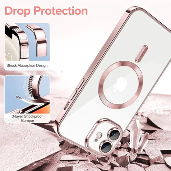 Калъф за iPhone 12 - Luxury Crystal MagSafe - Розов