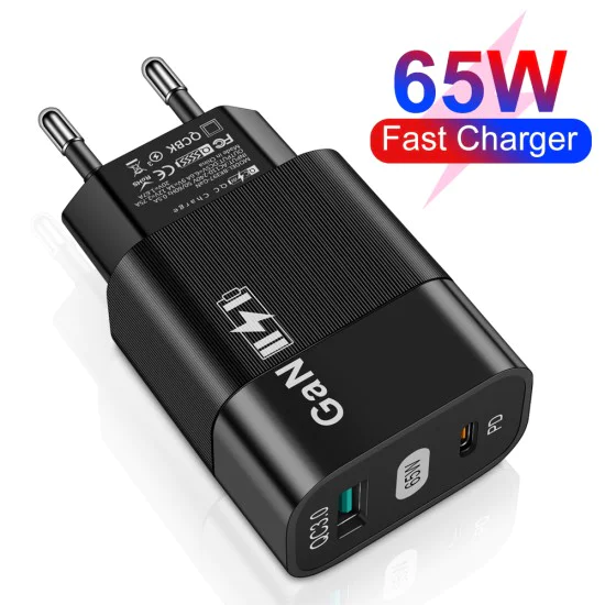 Зарядно Priza GaN, USB, Type-C, 65W - (CHPD131) - Черно