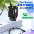 Зарядно Priza GaN, USB, Type-C, 65W - (CHPD131) - Черно