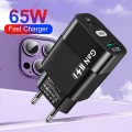 Зарядно Priza GaN, USB, Type-C, 65W - (CHPD131) - Черно