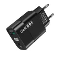 Зарядно Priza GaN, USB, Type-C, 65W - (CHPD131) - Черно