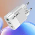 Зарядно устройство Priza GaN, USB, Type-C, 65W - (CHPD131) - Бяло
