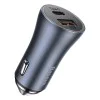 Baseus - Зарядно за кола Golden Pro (TZCCJD-B0G) - USB-A, USB-C, 40W с кабел Type-C към Lightning - Тъмно сиво