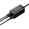 Зарядна станция 2xUSB-C, PD65W, 2xUSB-A, 5A + Type-C кабел - Baseus GaN3 Pro (CCGP04010101) - черен