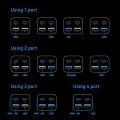 Зарядна станция 2xUSB-C, PD65W, 2xUSB-A, 5A + Type-C кабел - Baseus GaN3 Pro (CCGP04010101) - черен