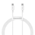 Baseus - Кабел за данни Superior Series (CATYS-B02) - Type-C към Type-C, 100W, 1m - Бял