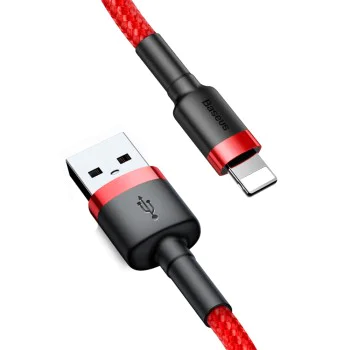 USB към Lightning Data Cable 1.5A, 2m - Baseus Coffees (CALKLF-C09) - Червен