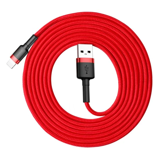 USB към Lightning Data Cable 1.5A, 2m - Baseus Coffees (CALKLF-C09) - Червен