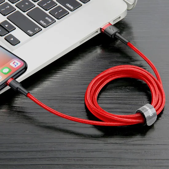 USB към Lightning Data Cable 1.5A, 2m - Baseus Coffees (CALKLF-C09) - Червен