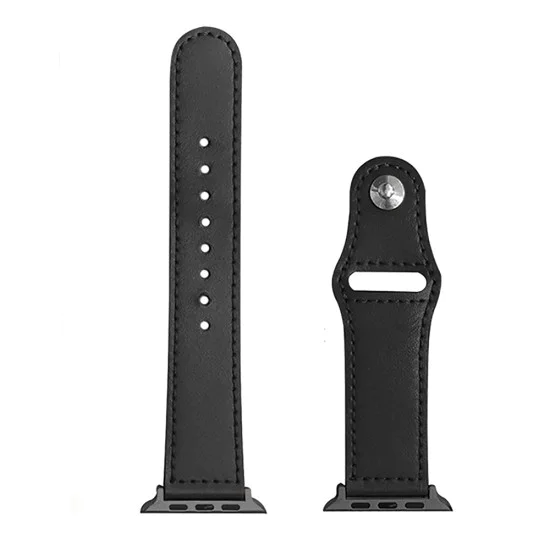 Мъжка каишка за Apple Watch за Apple Watch 1/2/3/3/4/4/5/5/5/6/6/7/8/9/10/SE/SE 2/Ultra/Ultra 2 (42/44 /45/46/49 мм) - Каишка за часовник (W033) - Черна