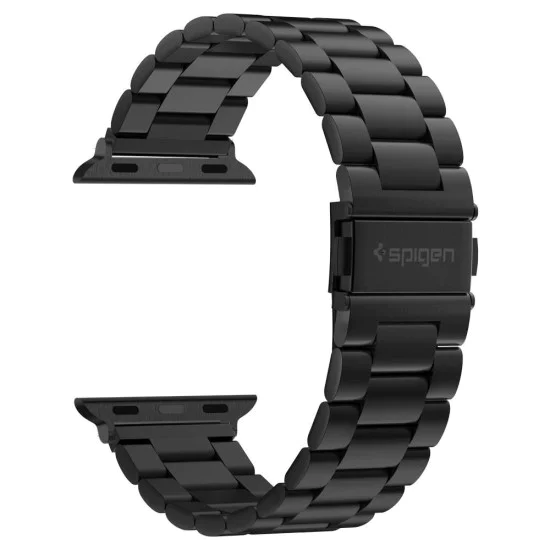 Каишка за Apple Watch 1/2/3/3/4/4/5/5/5/6/6/7/8/7/8/9/10/SE/SE/SE 2/Ultra/Ultra 2 ( 42/44/45/46/49 мм) - Spigen Modern Fit - Черен