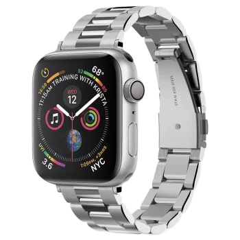 Каишка за Apple Watch за Apple Watch 1/2/3/3/4/4/5/5/6/6/7/8/7/8/9/10/10/SE/SE 2 (38/40/41) /42 мм) - Spigen Modern Fit - Сребрист