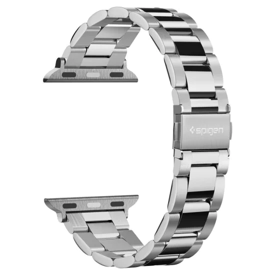Каишка за Apple Watch за Apple Watch 1/2/3/3/4/4/5/5/6/6/7/8/7/8/9/10/10/SE/SE 2 (38/40/41) /42 мм) - Spigen Modern Fit - Сребрист