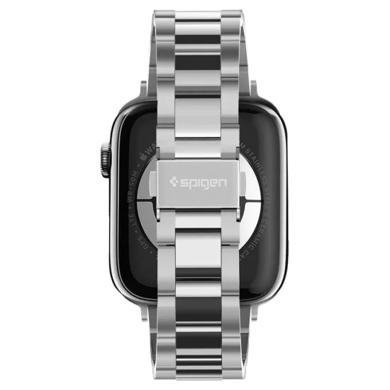 Каишка за Apple Watch за Apple Watch 1/2/3/3/4/4/5/5/6/6/7/8/7/8/9/10/10/SE/SE 2 (38/40/41) /42 мм) - Spigen Modern Fit - Сребрист
