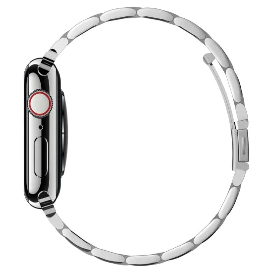 Каишка за Apple Watch за Apple Watch 1/2/3/3/4/4/5/5/6/6/7/8/7/8/9/10/10/SE/SE 2 (38/40/41) /42 мм) - Spigen Modern Fit - Сребрист
