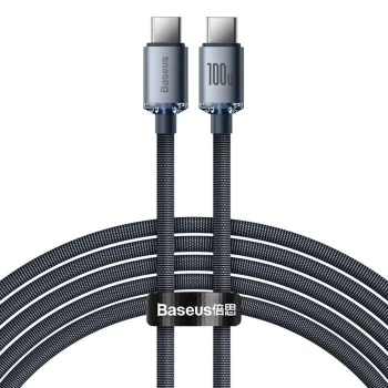 Baseus - Кабел за данни Crystal Shine (CAJY000601) - Type-C към Type-C, 100W, 1.2m - Черен