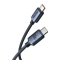 Baseus - Кабел за данни Crystal Shine (CAJY000601) - Type-C към Type-C, 100W, 1.2m - Черен