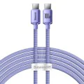 Baseus - Кабел за данни Crystal Shine (CAJY000705) - Type-C към Type-C, 100W, 2m - лилав