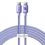 Baseus - Кабел за данни Crystal Shine (CAJY000705) - Type-C към Type-C, 100W, 2m - лилав