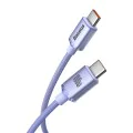 Baseus - Кабел за данни Crystal Shine (CAJY000705) - Type-C към Type-C, 100W, 2m - лилав