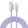 USB към Type-C кабел за данни 100W, 2m - Baseus Crystal Shine (CAJY000505) - лилав