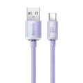 USB към Type-C кабел за данни 100W, 2m - Baseus Crystal Shine (CAJY000505) - лилав