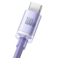 USB към Type-C кабел за данни 100W, 2m - Baseus Crystal Shine (CAJY000505) - лилав